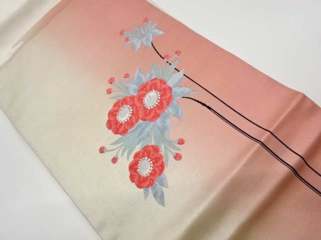 JAPANESE KIMONO / VINTAGE NAGOYA OBI / WOVEN FLOWERS